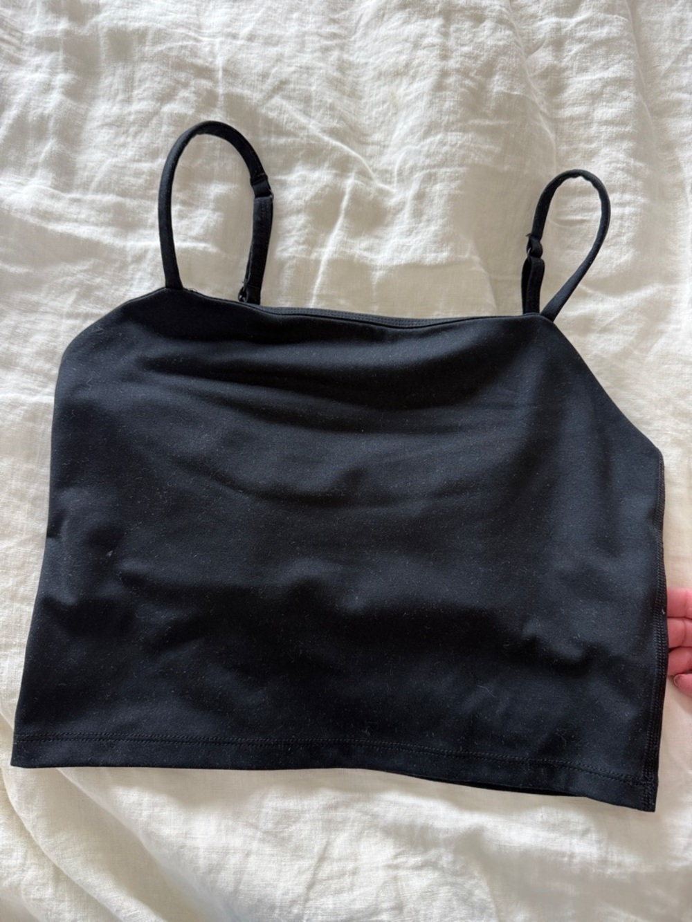 girlfriend collective Black Adjustable Strap Cropped Camisole